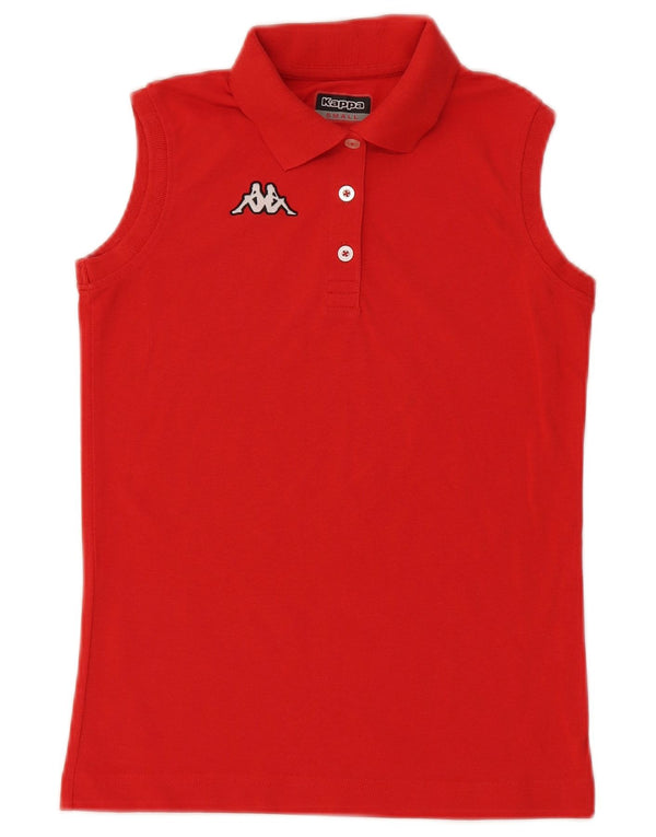 Kappa Polo Sin Mangas para Mujer UK 10 Small Rojo