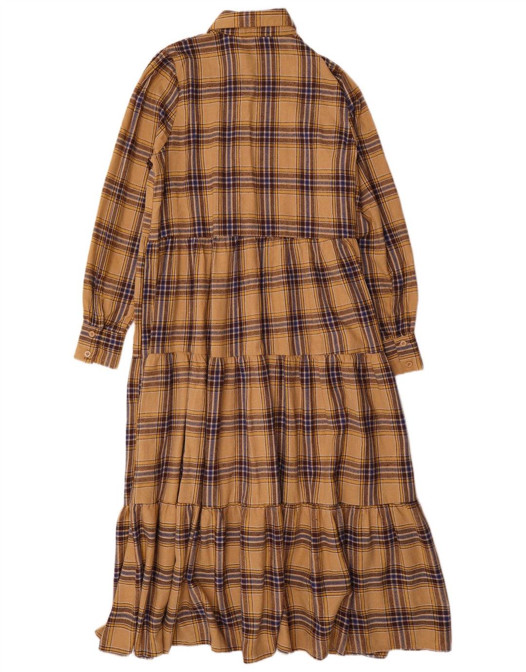 Vestido largo de manga larga para mujer Coast UK 10 Small Beige Check Poliéster