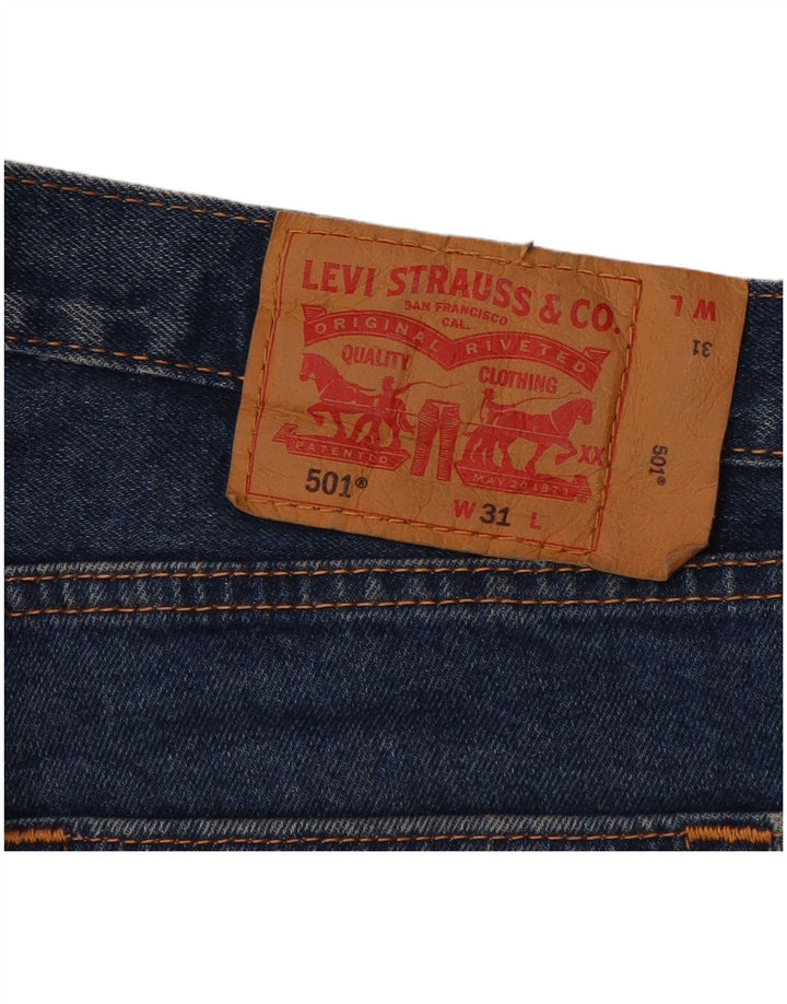 LEVI'S Mens 501 Denim Shorts W31 Medio Azul Marino Algodón