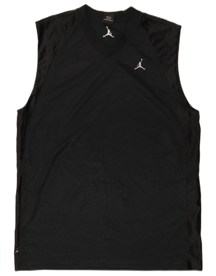 Jordan Mens Chaleco Superior Medio Negro Poliéster