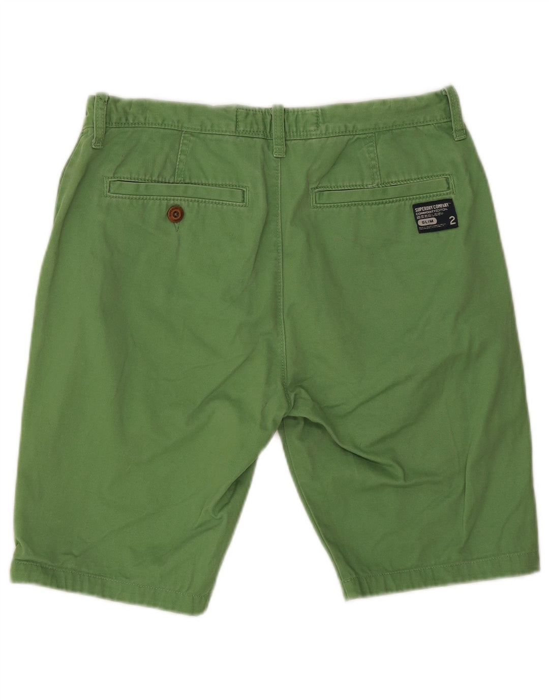 Superdry Pantalones cortos chinos medianos W30 de algodón verde para hombre