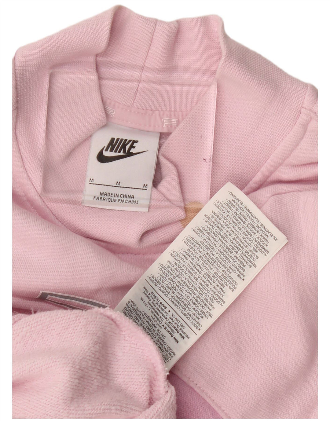 Nike - Sudadera corta con gráfico extragrande para mujer, talla 40, color rosa mediano