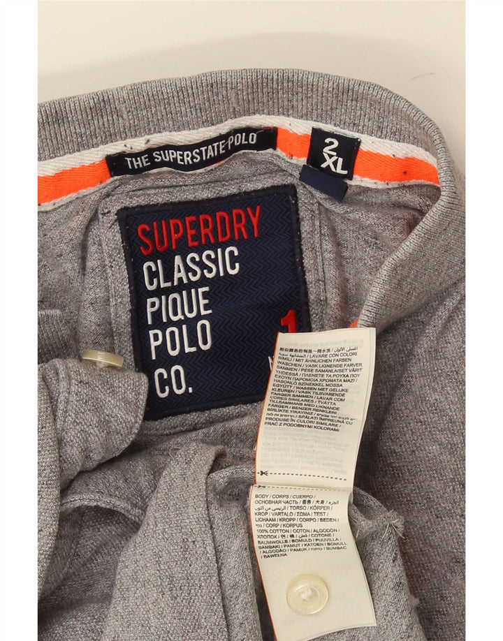 Superdry Polo gráfico para hombre 2XL Algodón gris