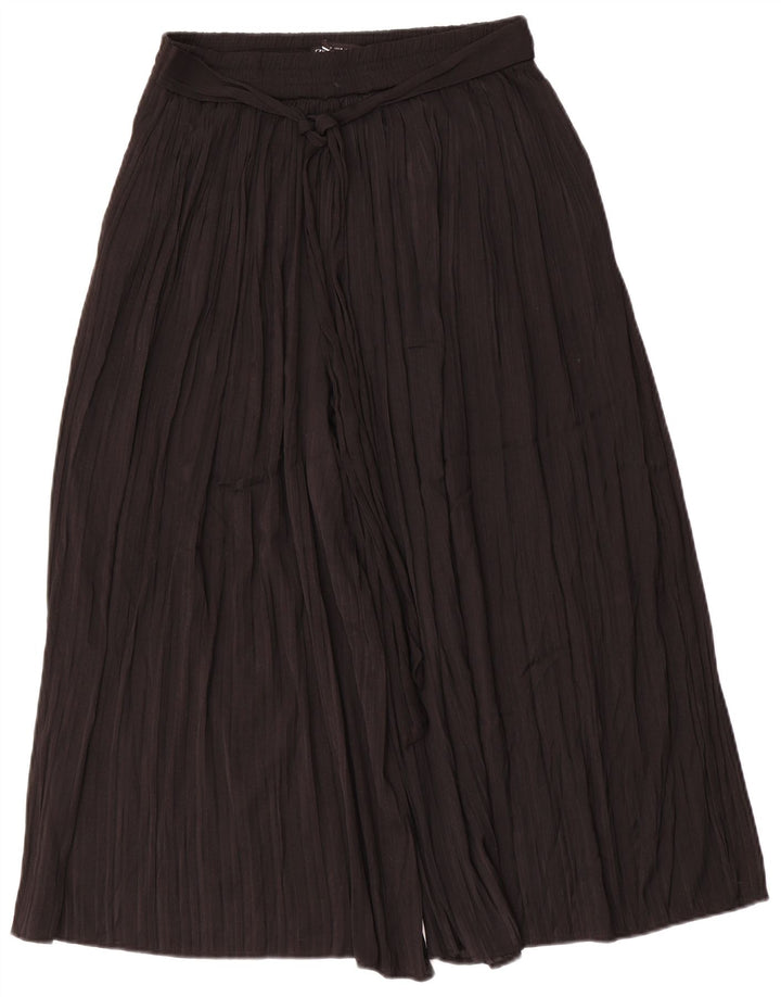 Zara Mujer Cullotes Capri Pantalón Mediano W30 L22 Negro Poliéster