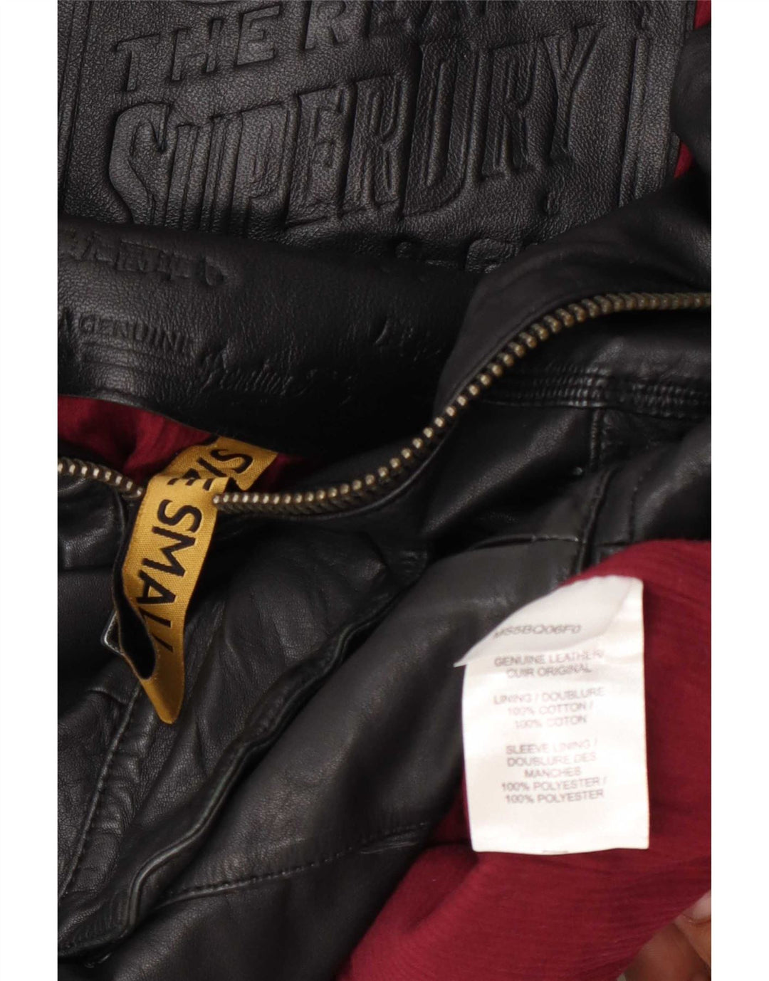 Superdry Chaqueta De Cuero Militar Para Mujer UK 40 Small Black