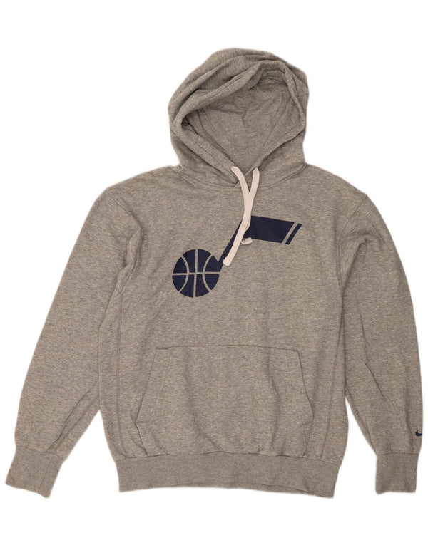Nike Utah Jazz Graphic Sudadera con capucha para hombre, talla pequeña, algodón moteado gris