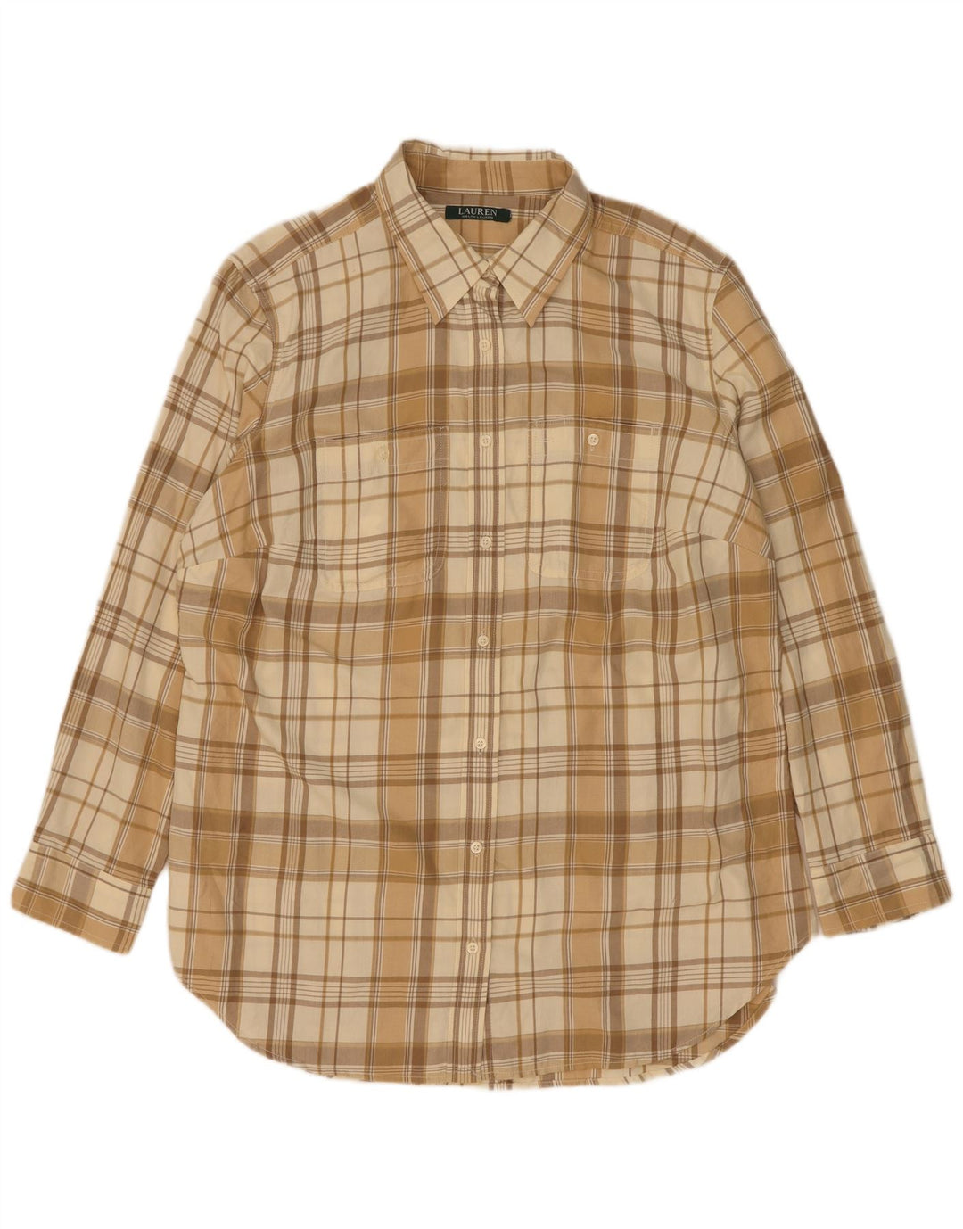Ralph Lauren Camisa De Franela Para Hombre Algodón A Cuadros Beige Medio