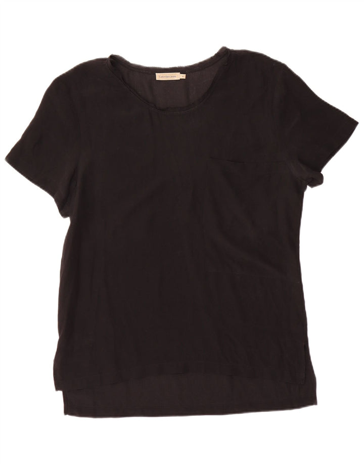 Calvin Klein Jeans Blusa para mujer Top UK 44 Mediano Negro