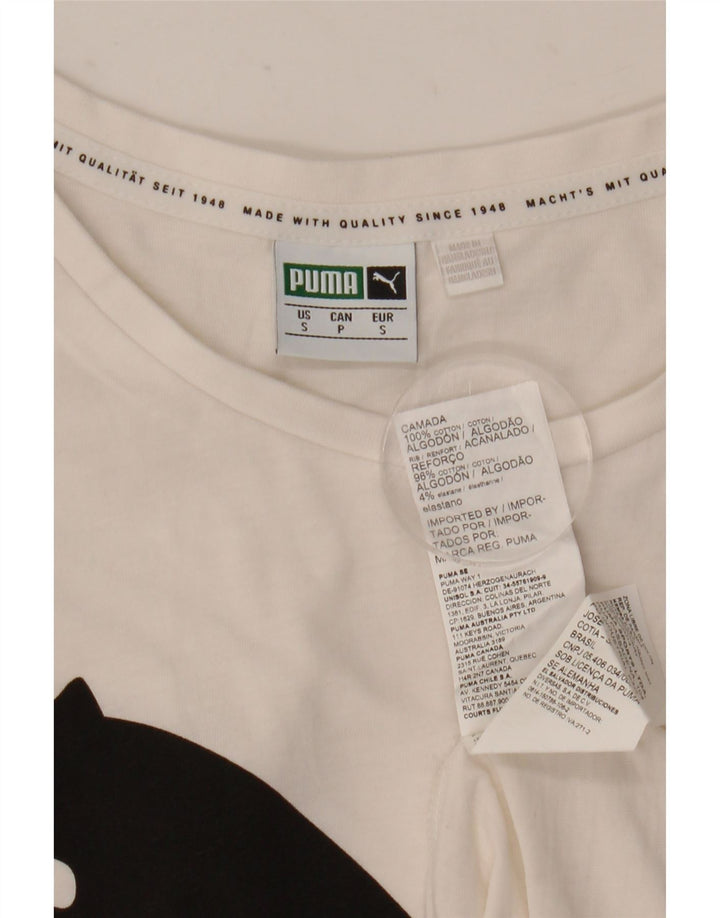 Puma Camiseta gráfica para hombre Top Small White Cotton