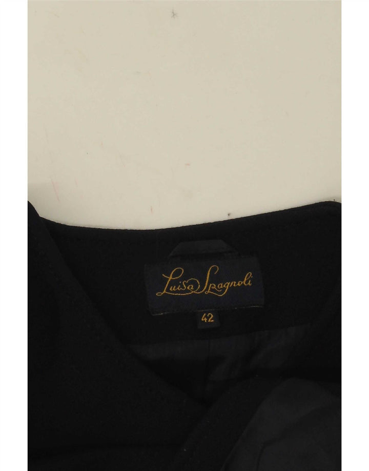 Luisa Spagnoli Chaqueta tipo blazer abierta para mujer IT 42 Azul marino mediano