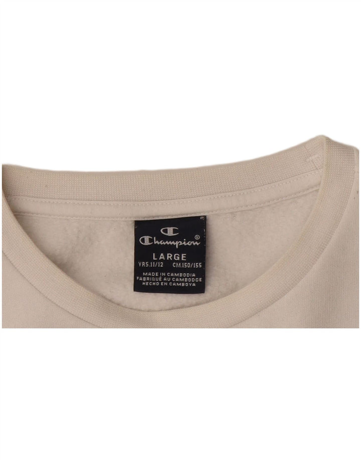 CHAMPION Sudadera con gráfico para niños 11-12 años Grande Blanco