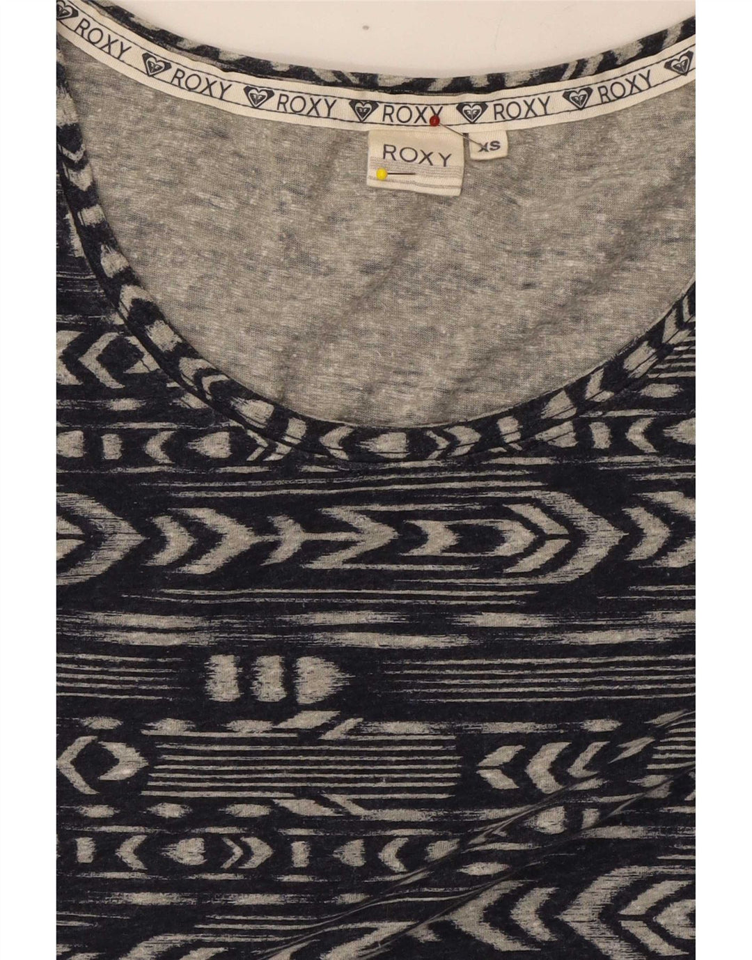 Roxy Top Mujer Manga Larga UK 6 XS Poliéster Geométrico Azul Marino