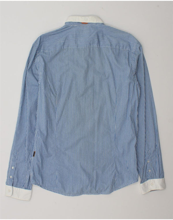 Camisa Hugo Boss Hombre Slim Fit Algodón A Rayas Azul Grande