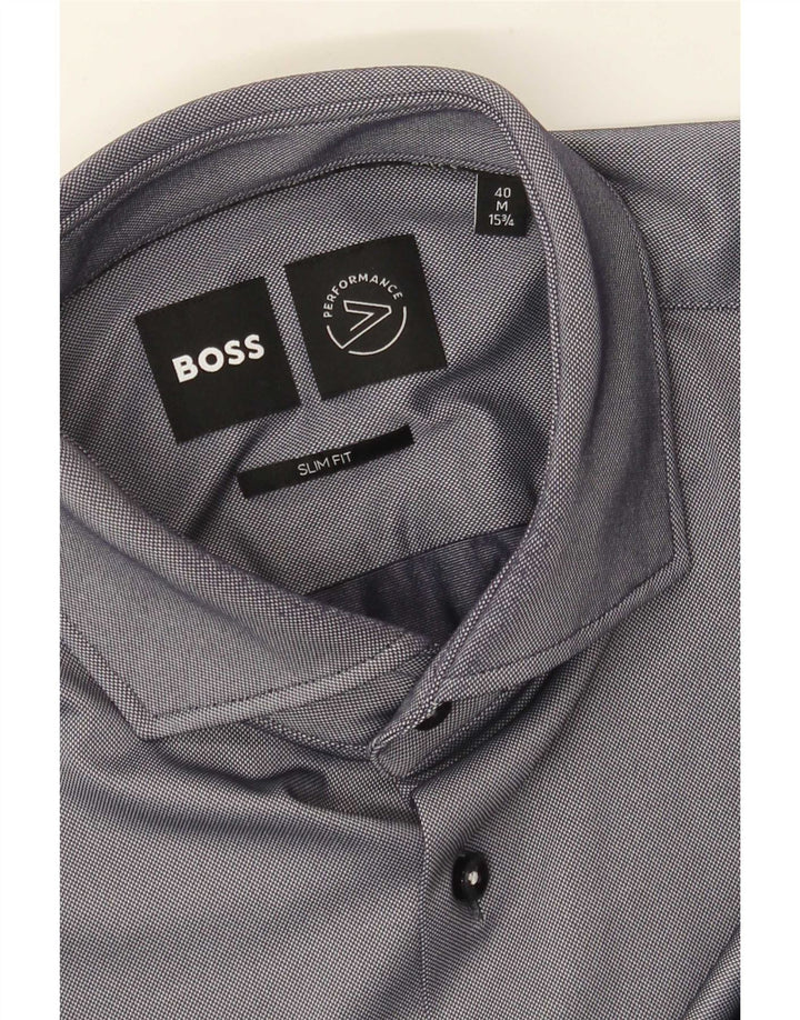 Hugo Boss Camisa Slim Fit para hombre Talla 40 15 3/4 Gris medio
