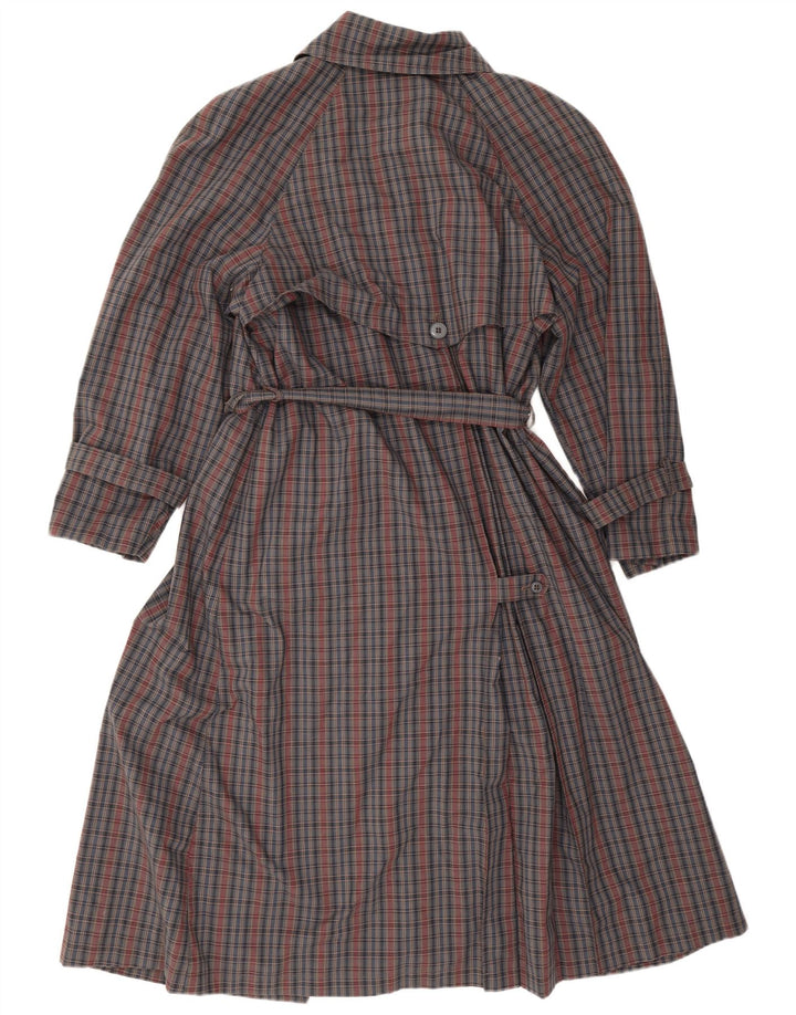 Vintage mujer gabardina EU 42 gran cheque gris