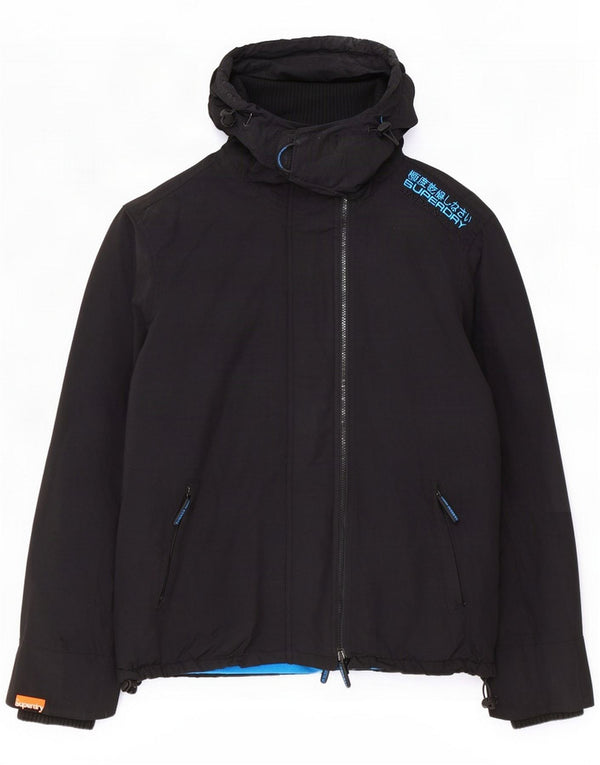 Chaqueta cortavientos con capucha y gráfico Superdry para hombre ES 42 XL Nylon negro