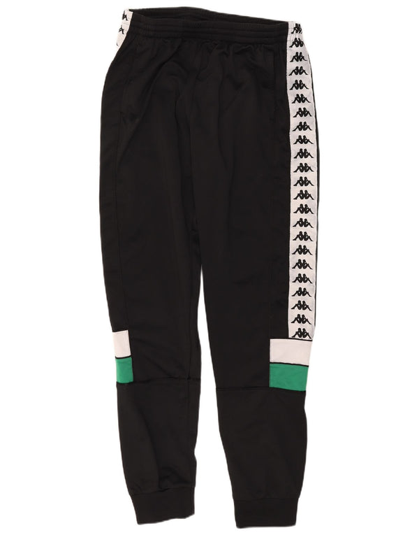 Kappa Hombre Pantalones De Chándal Gráfico Joggers XL Negro Colorblock