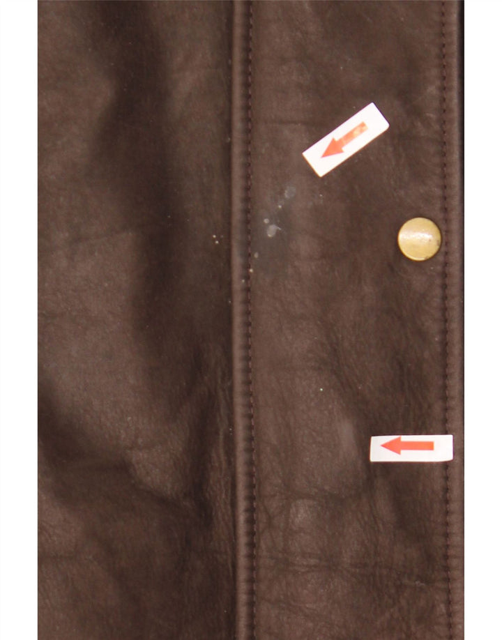 Olly & Co Chaqueta de cuero extragrande para mujer UK 42 Marrón medio