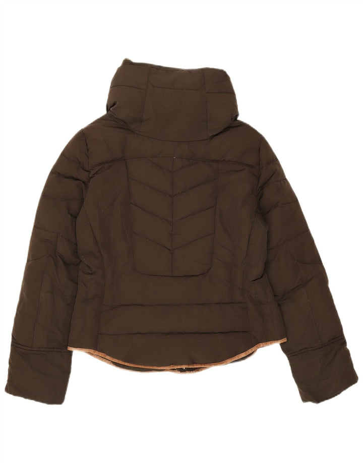 Zara Mujer Chaqueta Acolchada Con Capucha UK 44 Medium Caqui