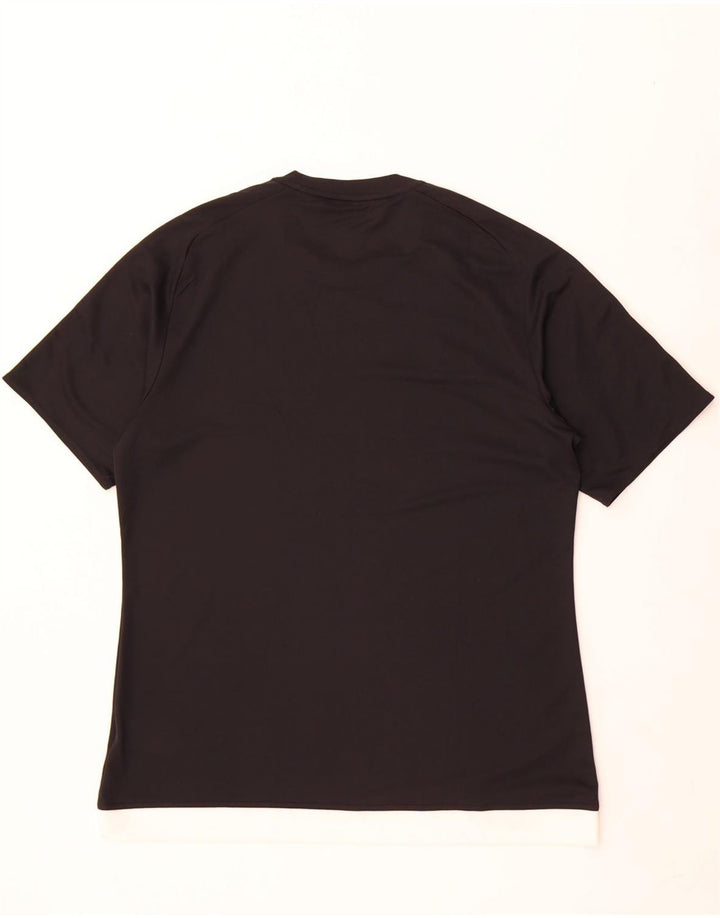 Adidas Hombre Climalite Camiseta Top Grande Negro Colorblock Poliéster