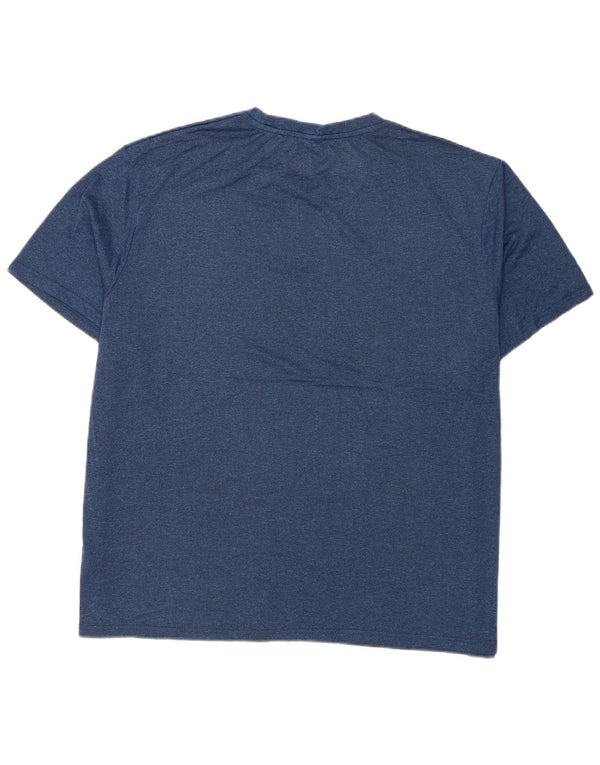 Fila Mens T-Shirt Top 4XL Navy Blue Polyester