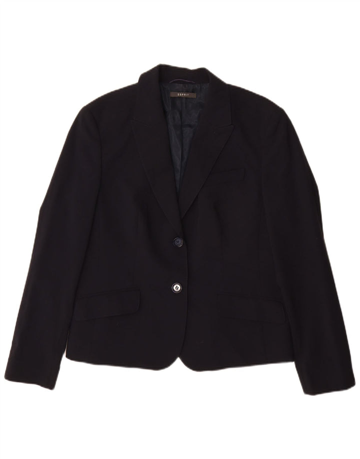 Esprit Chaqueta tipo blazer de 2 botones para mujer UK 46 Grande Poliéster azul marino