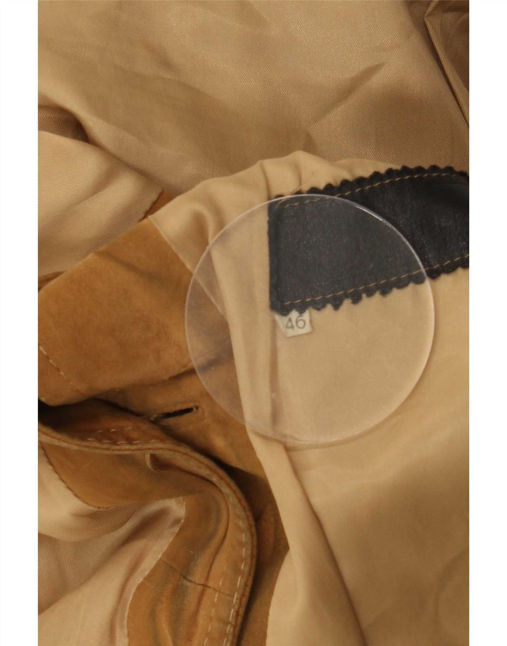 Chaqueta bomber de ante vintage para mujer IT 46 Large Brown