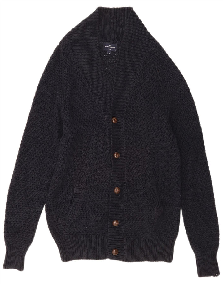 MARKS & SPENCER Suéter tipo cárdigan para hombre Algodón azul marino mediano