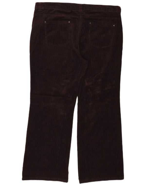 Marks & Spencer Womens Straight Corduroy Trousers UK 22 3XL W42 L31 Brown
