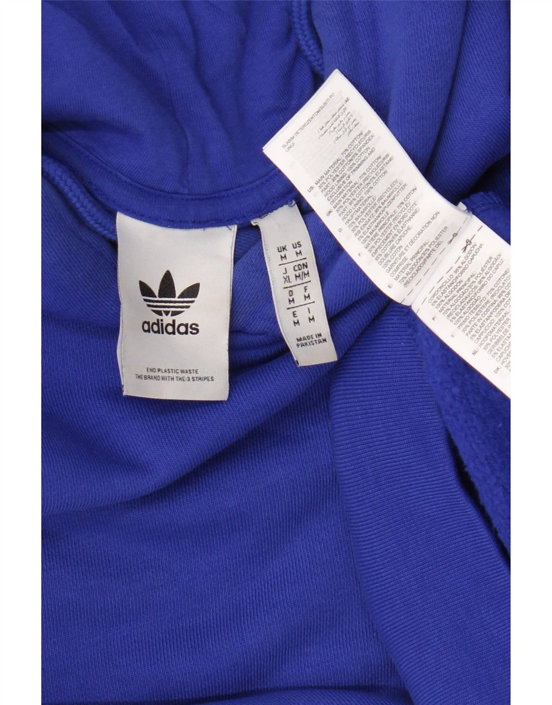 Adidas Hombre Sudadera Con Capucha Jumper Azul Medio Algodón