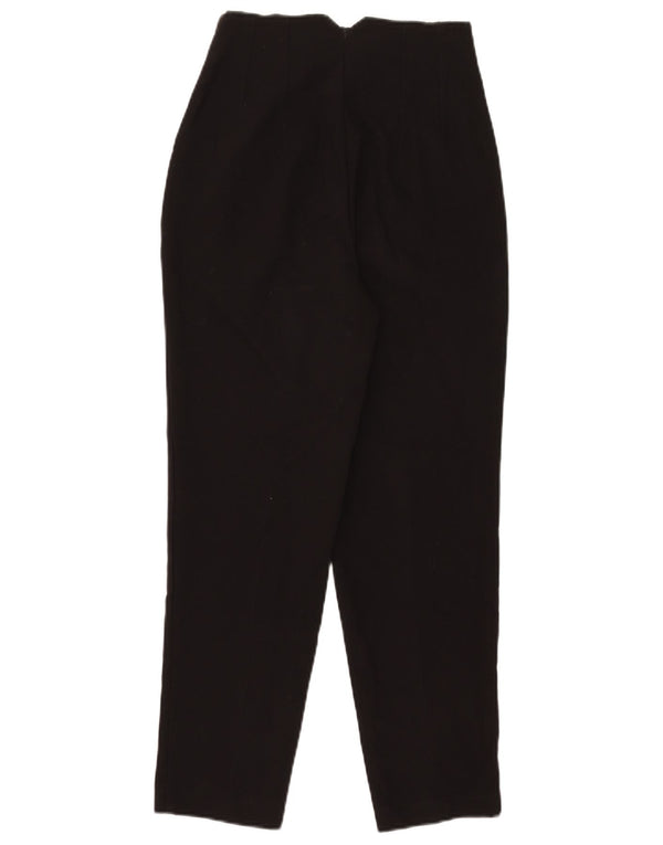 Zara Mujer Pantalón De Traje Cónico De Cintura Alta XS W24 L26 Poliéster Negro