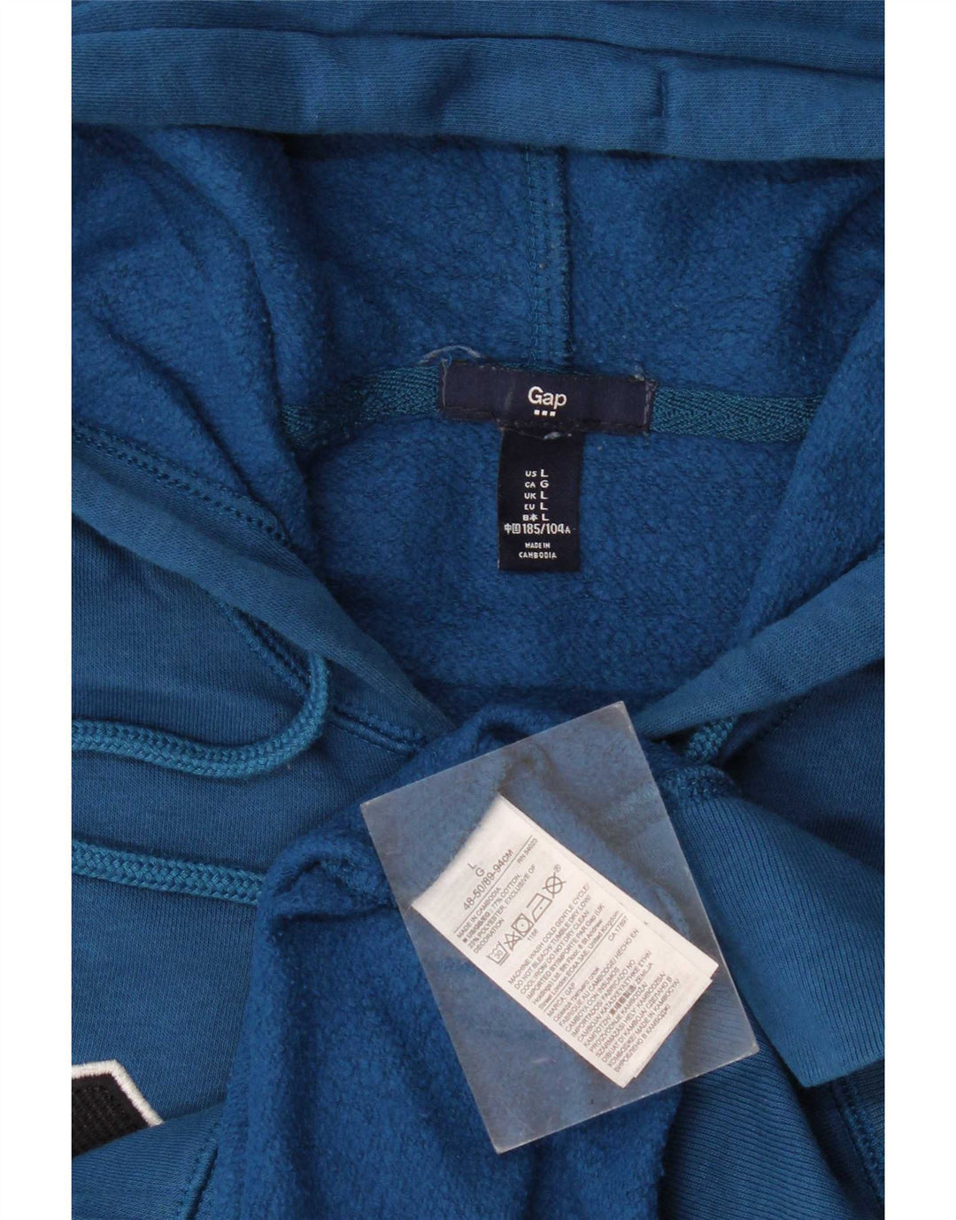 Gap - Sudadera con capucha y cremallera gráfica para hombre, talla grande, algodón azul