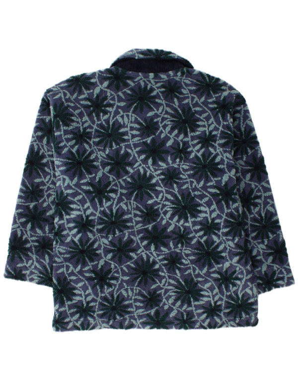Vintage mujeres suelta ajuste cortavientos abrigo Reino Unido 16 grande púrpura floral