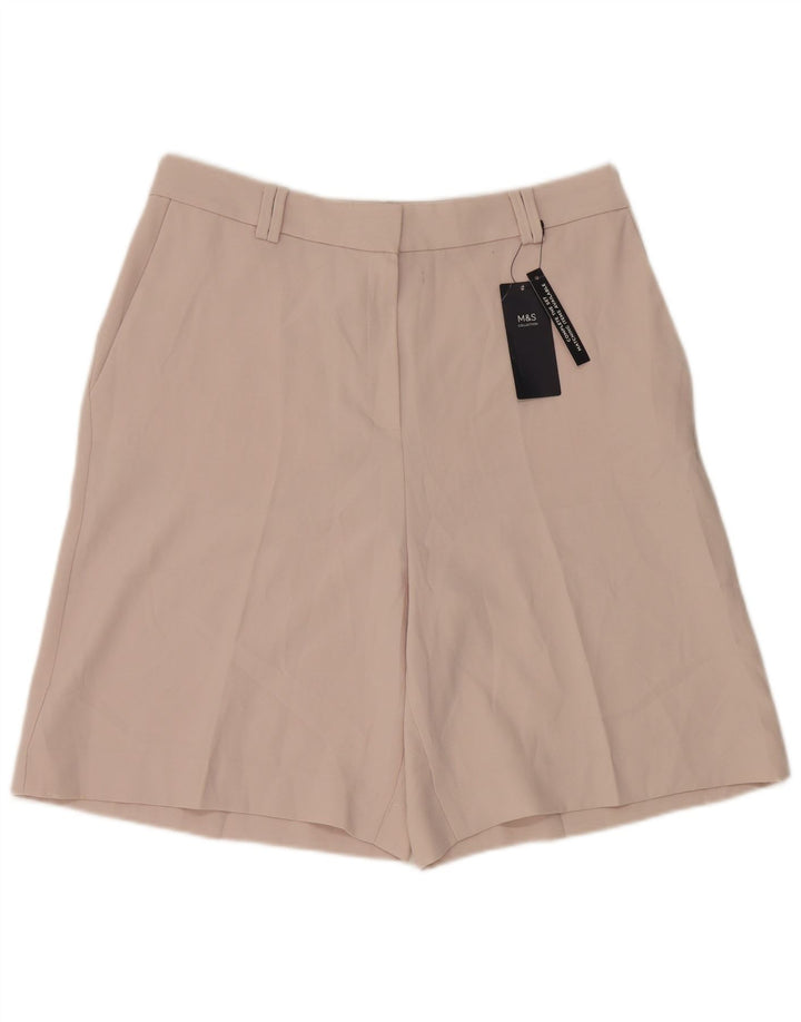 Marks & Spencer Pantalones cortos chinos para mujer UK 12 Medium W30 Beige Poliéster