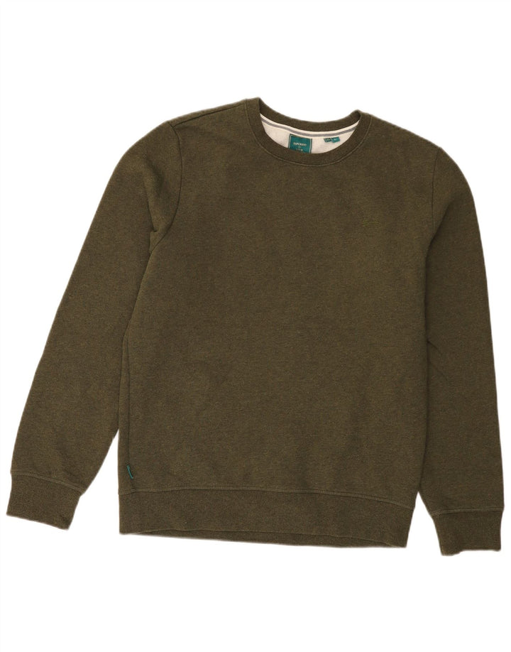 SUPERDRY Hombre Sudadera Jumper Large Khaki Algodón