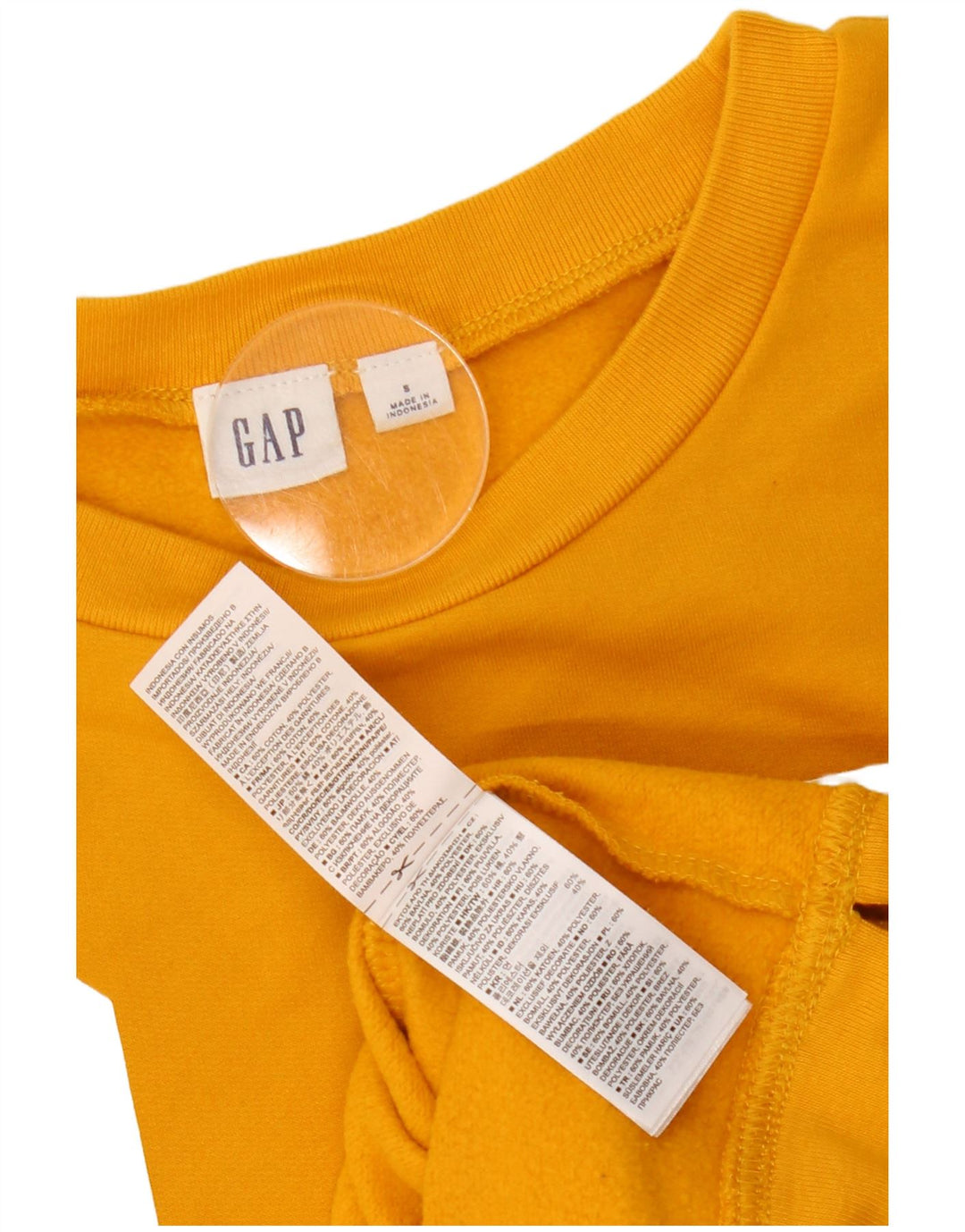 GAP Sudadera con gráfico extragrande para mujer UK 10 Small Yellow Cotton