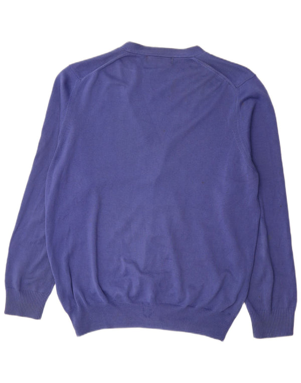 Zara Hombre Cárdigan Suéter Grande Azul