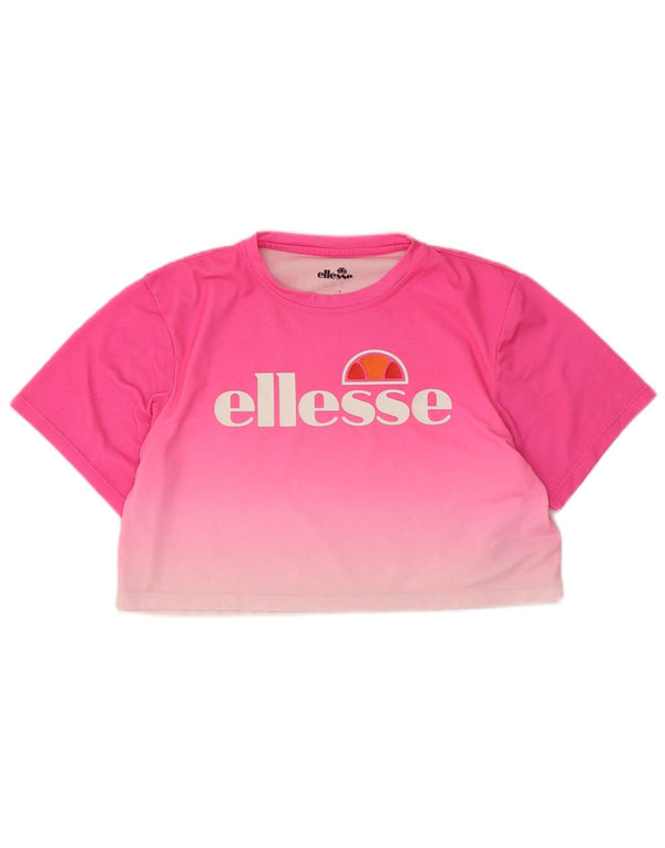 Camiseta corta con gráfico para mujer Ellesse UK 44 Medium Pink Colourblock