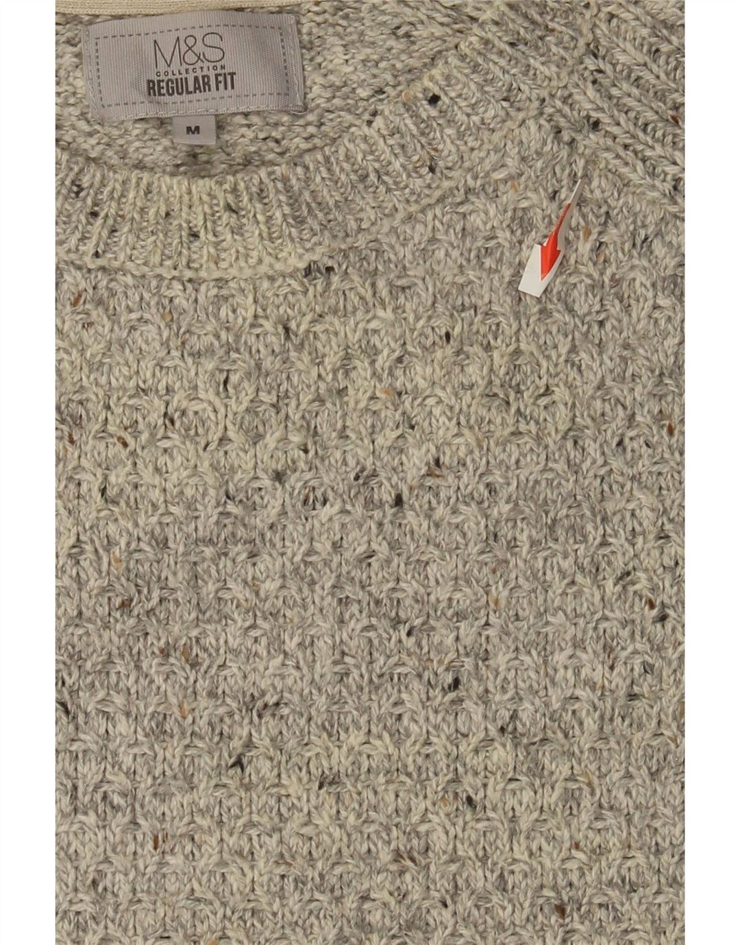 Marks & Spencer Suéter De Cuello Redondo Para Hombre Gris Medio Moteado