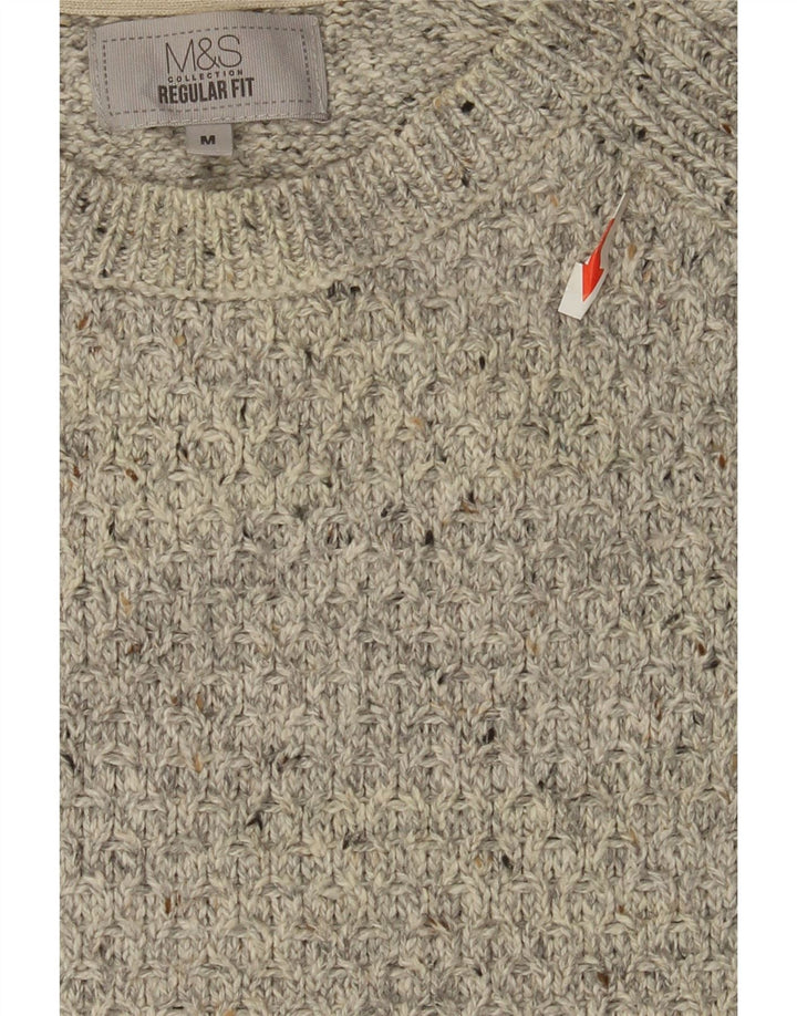 Marks & Spencer Suéter De Cuello Redondo Para Hombre Gris Medio Moteado