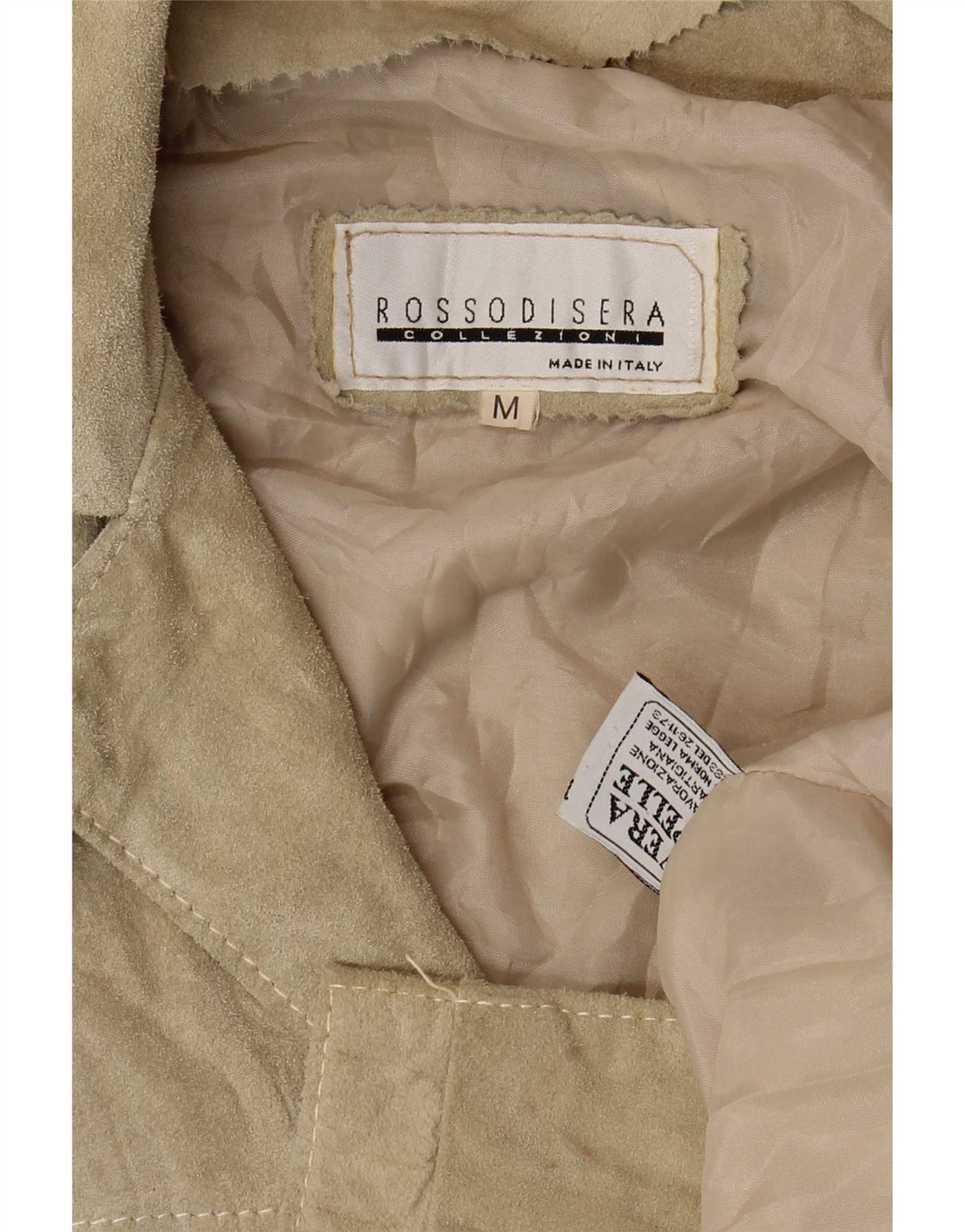 Rossodisera Chaqueta de ante extragrande para mujer UK 44 Cuero beige medio