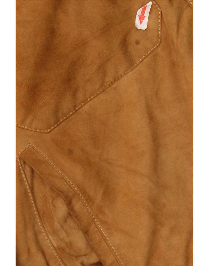 Vintage hombres ante chaqueta EU 54 XL cuero beige