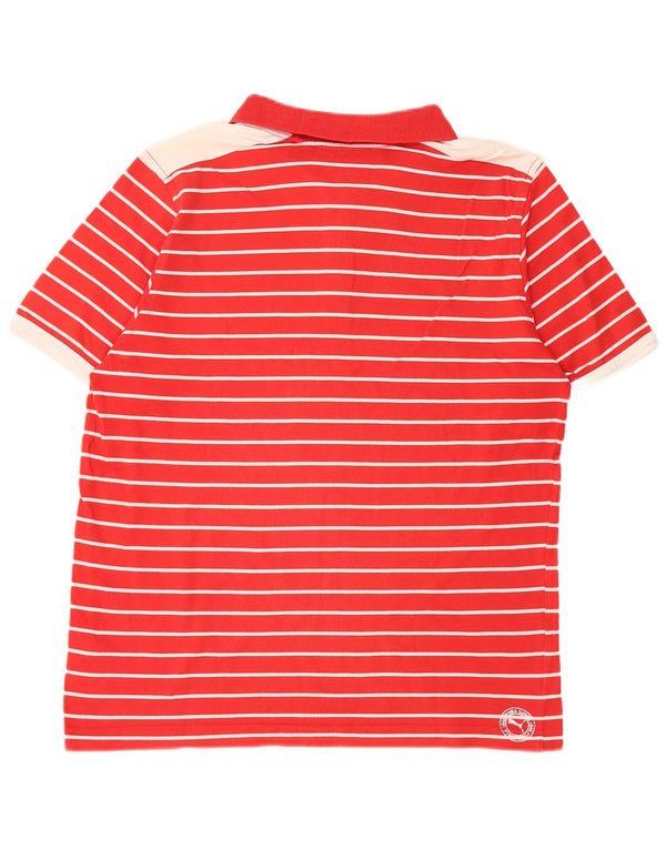 Puma Polo para hombre de algodón a rayas rojas grandes