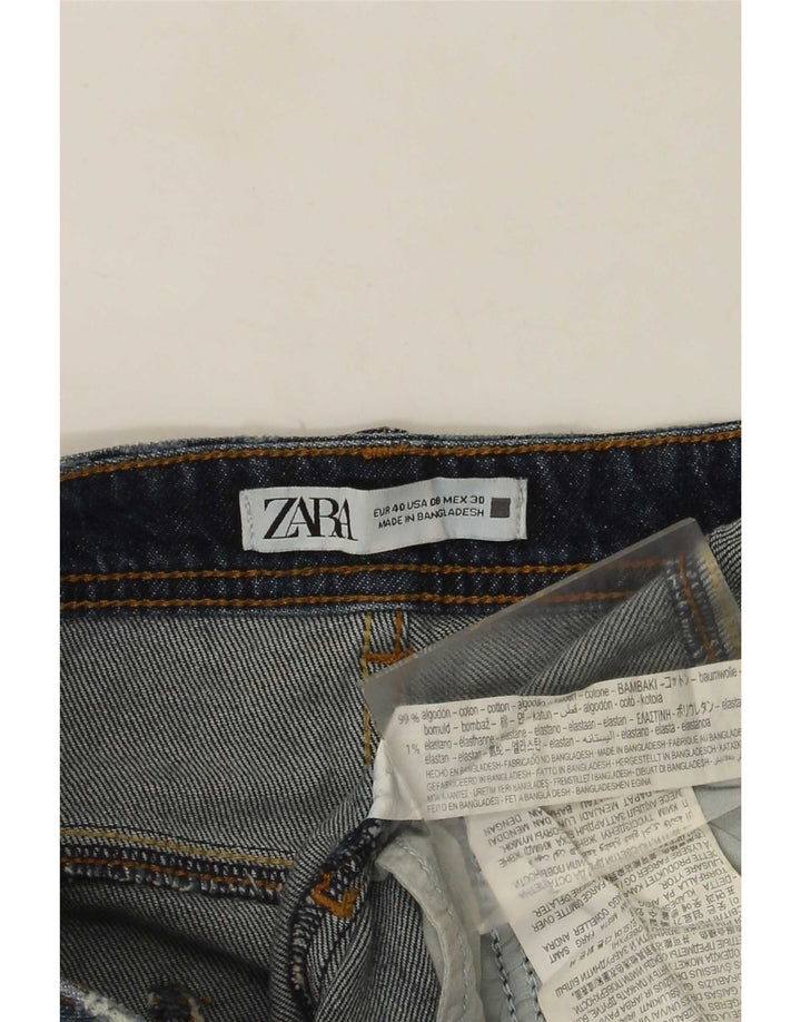 Zara Jeans Slim Desgastados para Mujer EU 40 Medium W30 L28 Algodón Azul