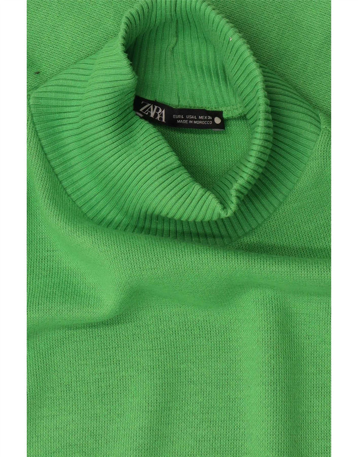 Zara Mujer Crop Oversize Top Manga Larga UK 46 Grande Verde