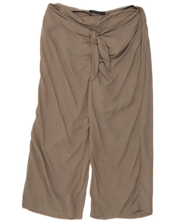Pantalones Cortos Holgados para Mujer de Zara Talla Grande W30 L26 Beige Viscosa