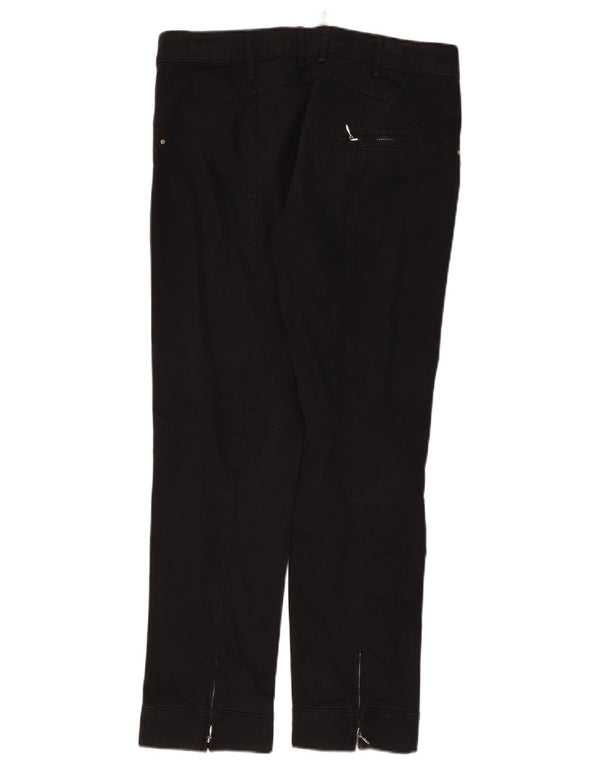 Trussardi Pantalones Casuales Rectos para Mujer IT 46 Large W34 L30 Negro Algodón