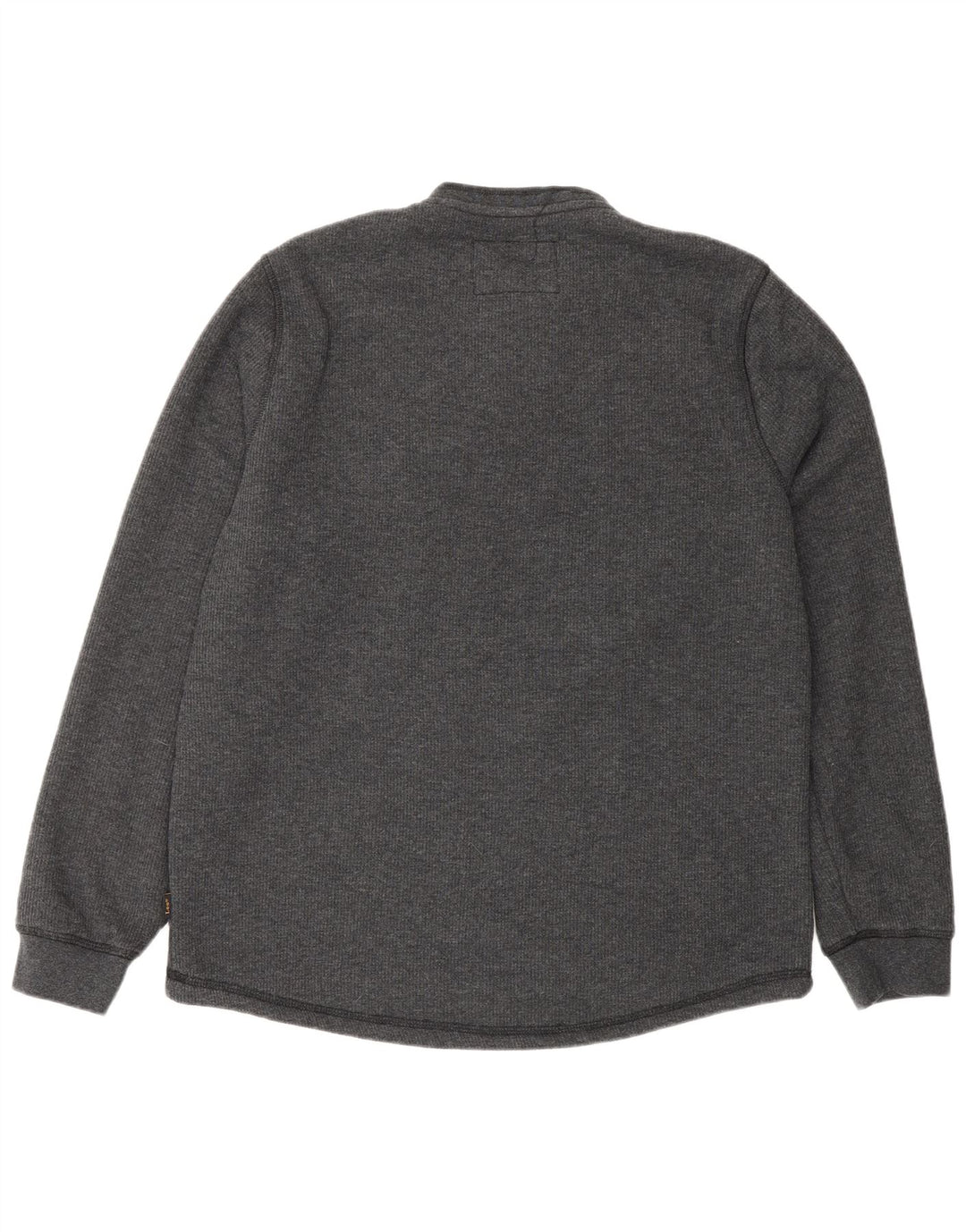 Lee Hombre Regular Fit Botón Cuello Sudadera Jumper Pequeño Algodón Gris