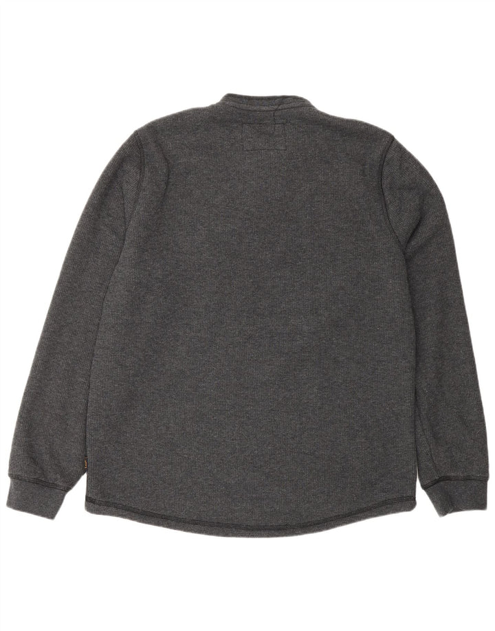 Lee Hombre Regular Fit Botón Cuello Sudadera Jumper Pequeño Algodón Gris