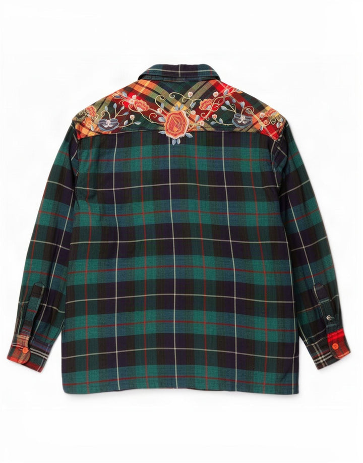 Giorgio Kauten Camisa para mujer UK 44 Viscosa a cuadros verde medio